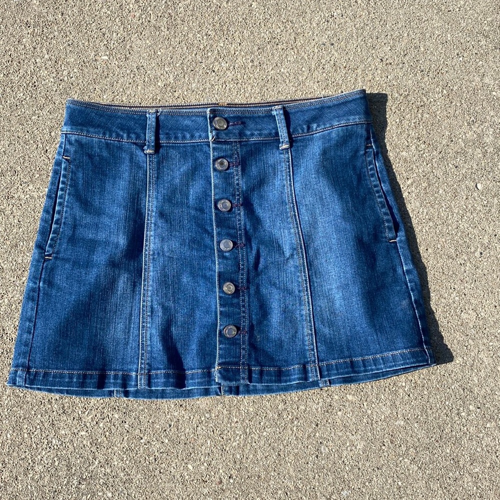 American Eagle Denim Button-Up Skirt - 8